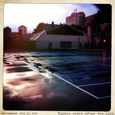 Tennis Court After the Rain